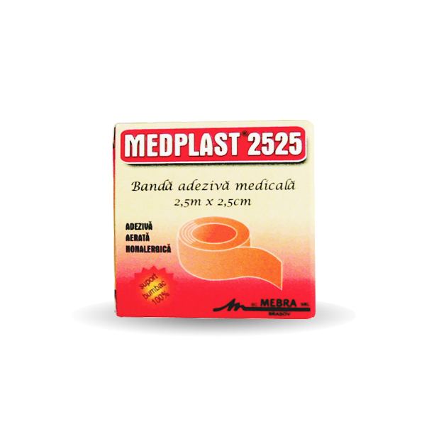MEDPLAST 2525 bandă adezivă (2.5cm*2.5m)